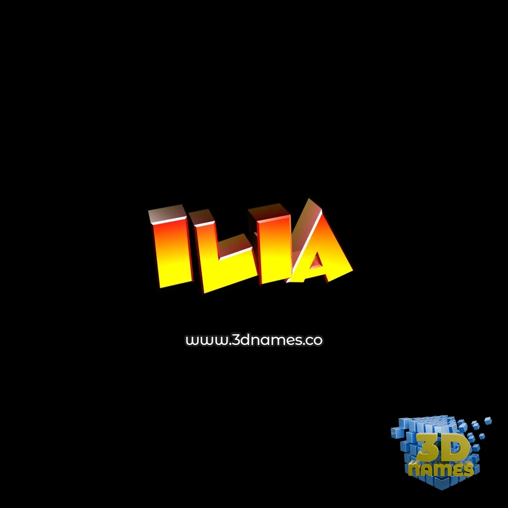 ilia in Black Background style - 3D name wallpaper