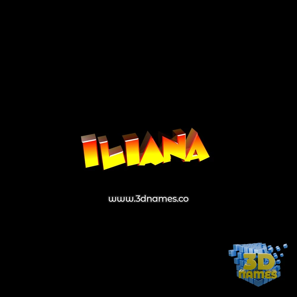 iliana in Black Background style - 3D name wallpaper