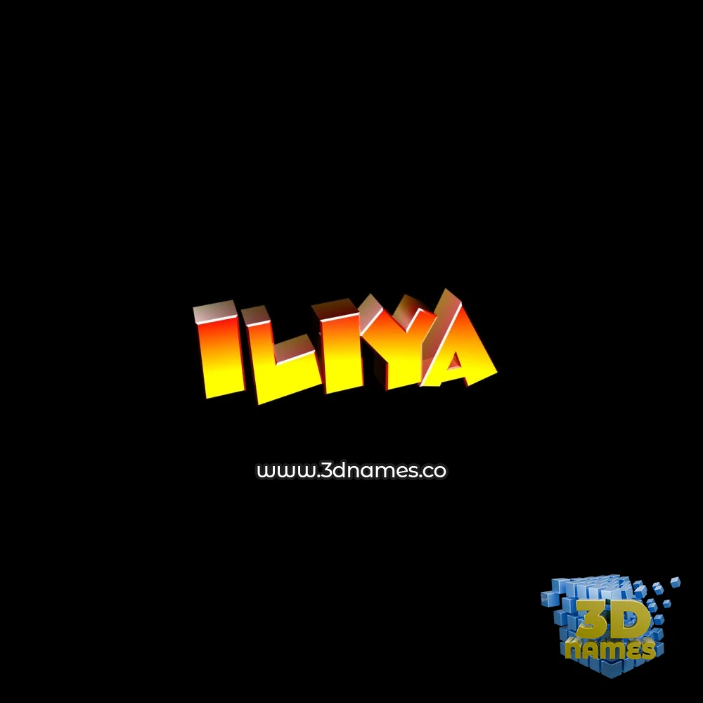 iliya in Black Background style - 3D name wallpaper