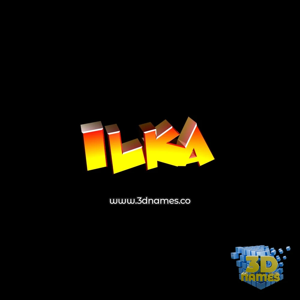 ilka in Black Background style - 3D name wallpaper