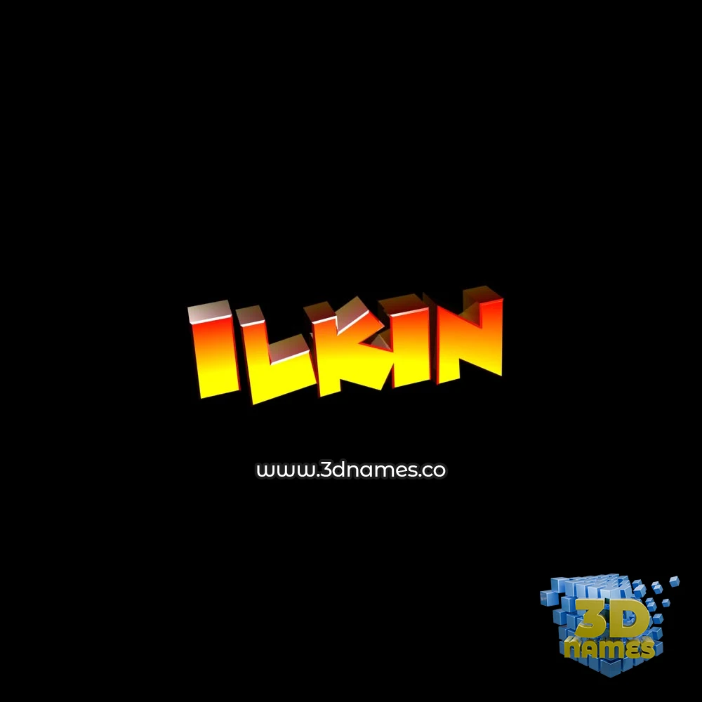 ilkin in Black Background style - 3D name wallpaper