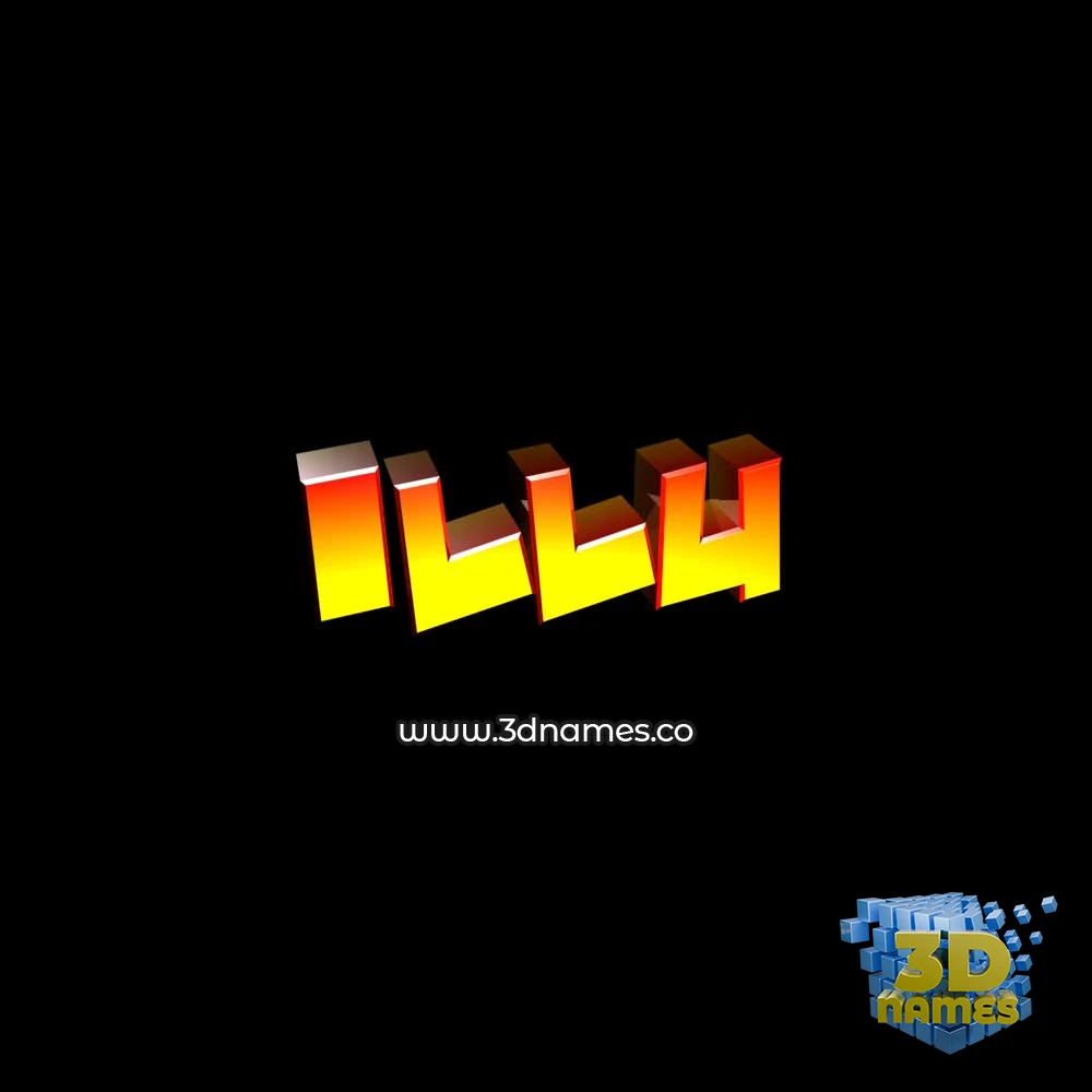 illu in Black Background style - 3D name wallpaper