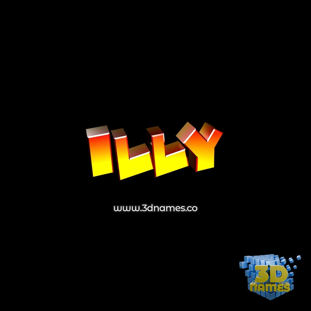 illy in Black Background style - 3D name wallpaper