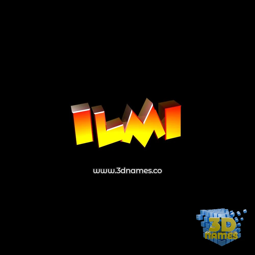 ilmi in Black Background style - 3D name wallpaper