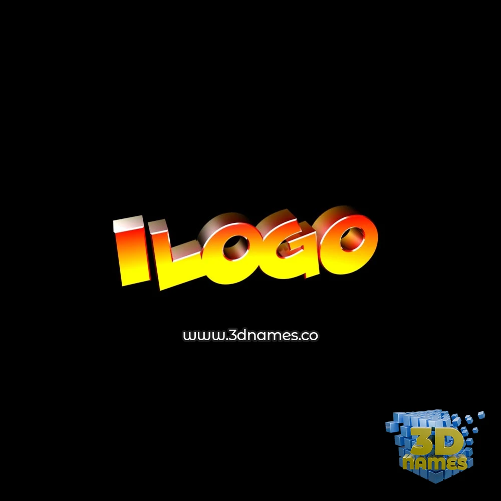 ilogo in Black Background style - 3D name wallpaper