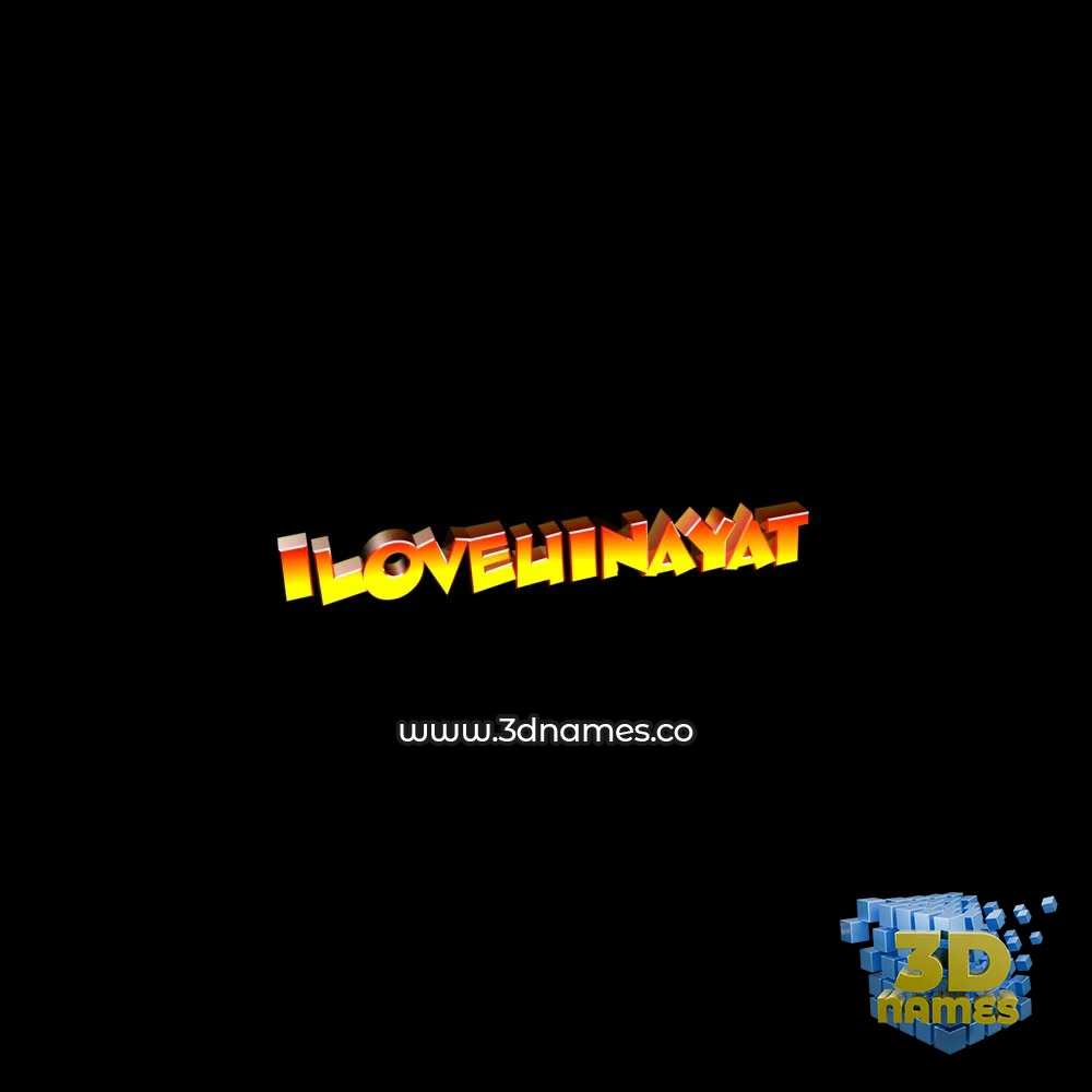 iloveuinayat in Black Background style - 3D name wallpaper