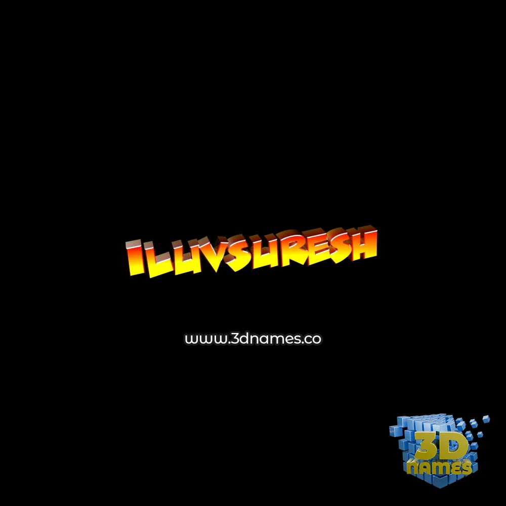 iluvsuresh in Black Background style - 3D name wallpaper