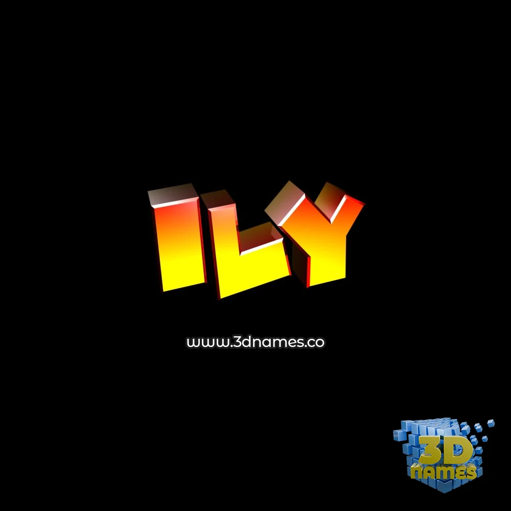 ily in Black Background style - 3D name wallpaper