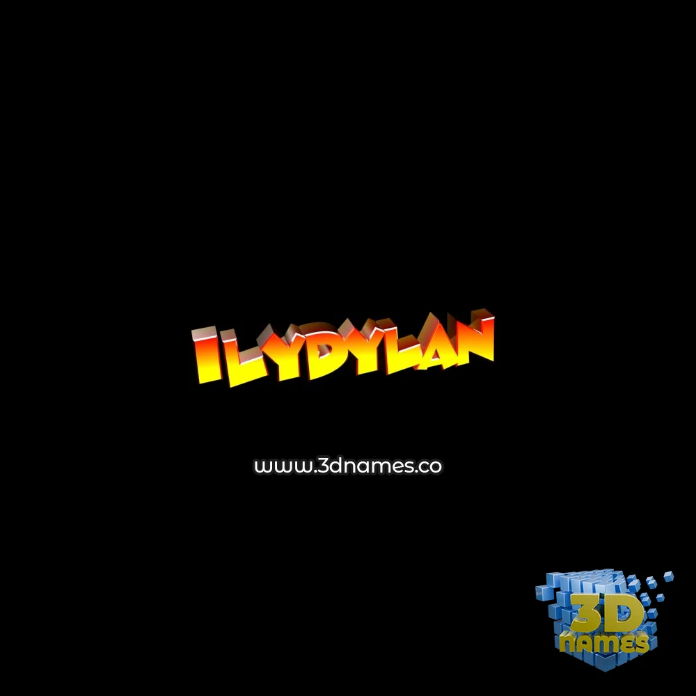 ilydylan in Black Background style - 3D name wallpaper