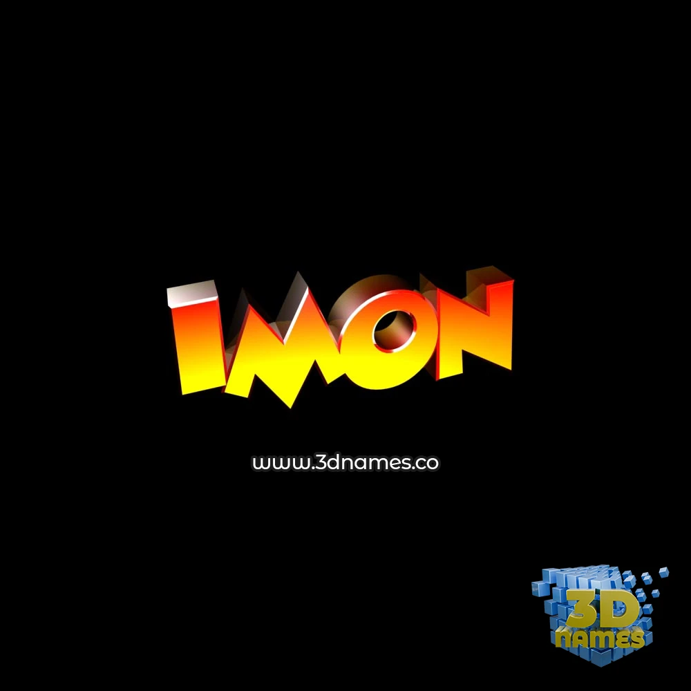 imon in Black Background style - 3D name wallpaper