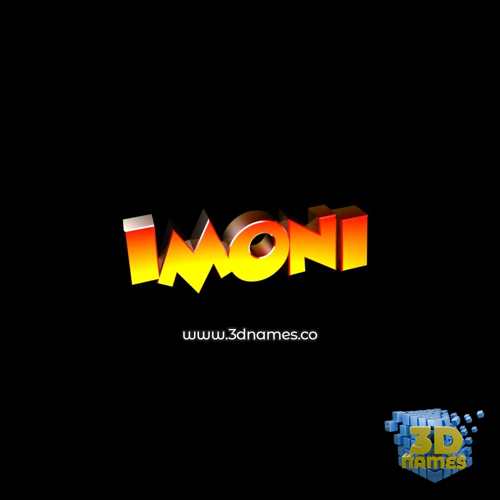 imoni in Black Background style - 3D name wallpaper