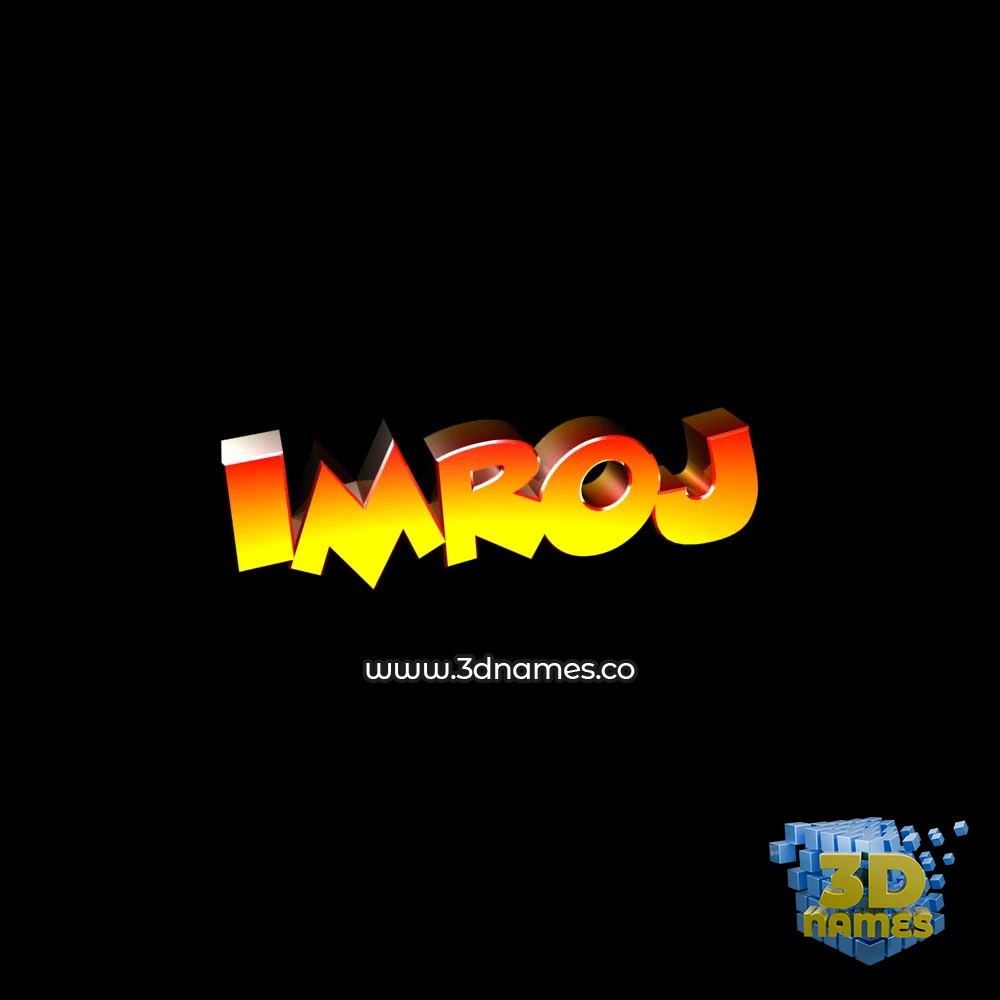 imroj in Black Background style - 3D name wallpaper