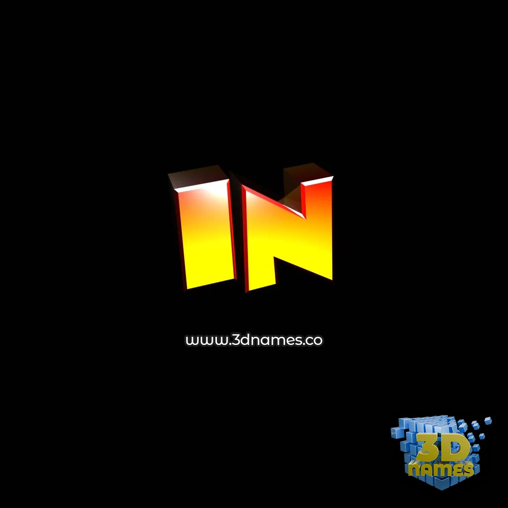 in in Black Background style - 3D name wallpaper