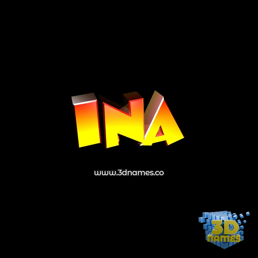ina in Black Background style - 3D name wallpaper