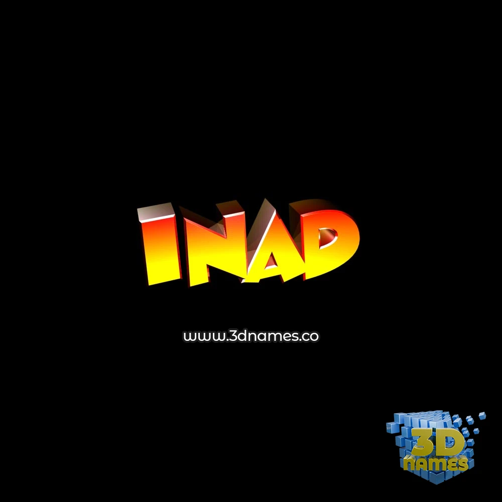 inad in Black Background style - 3D name wallpaper