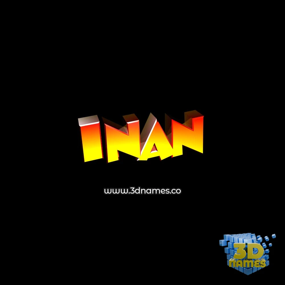 inan in Black Background style - 3D name wallpaper