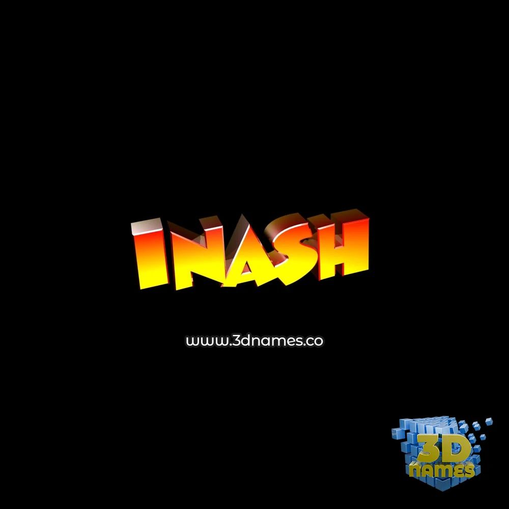 inash in Black Background style - 3D name wallpaper