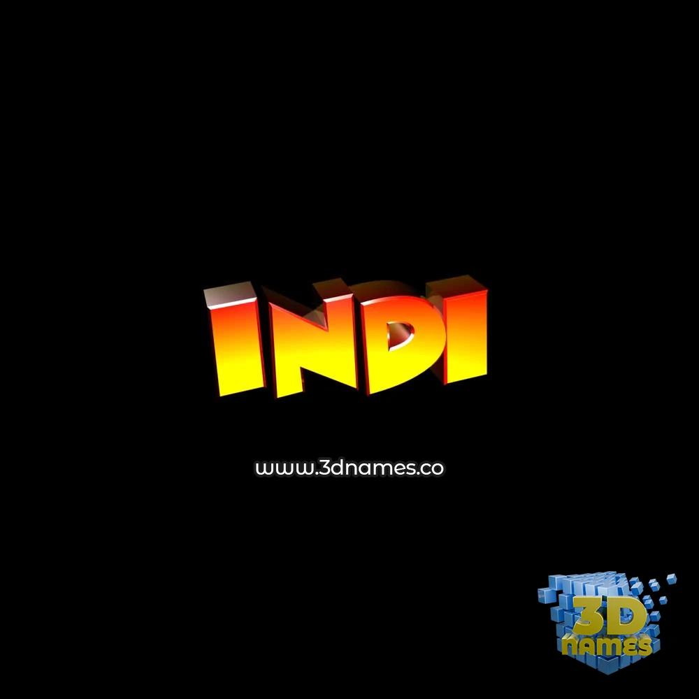 indi in Black Background style - 3D name wallpaper
