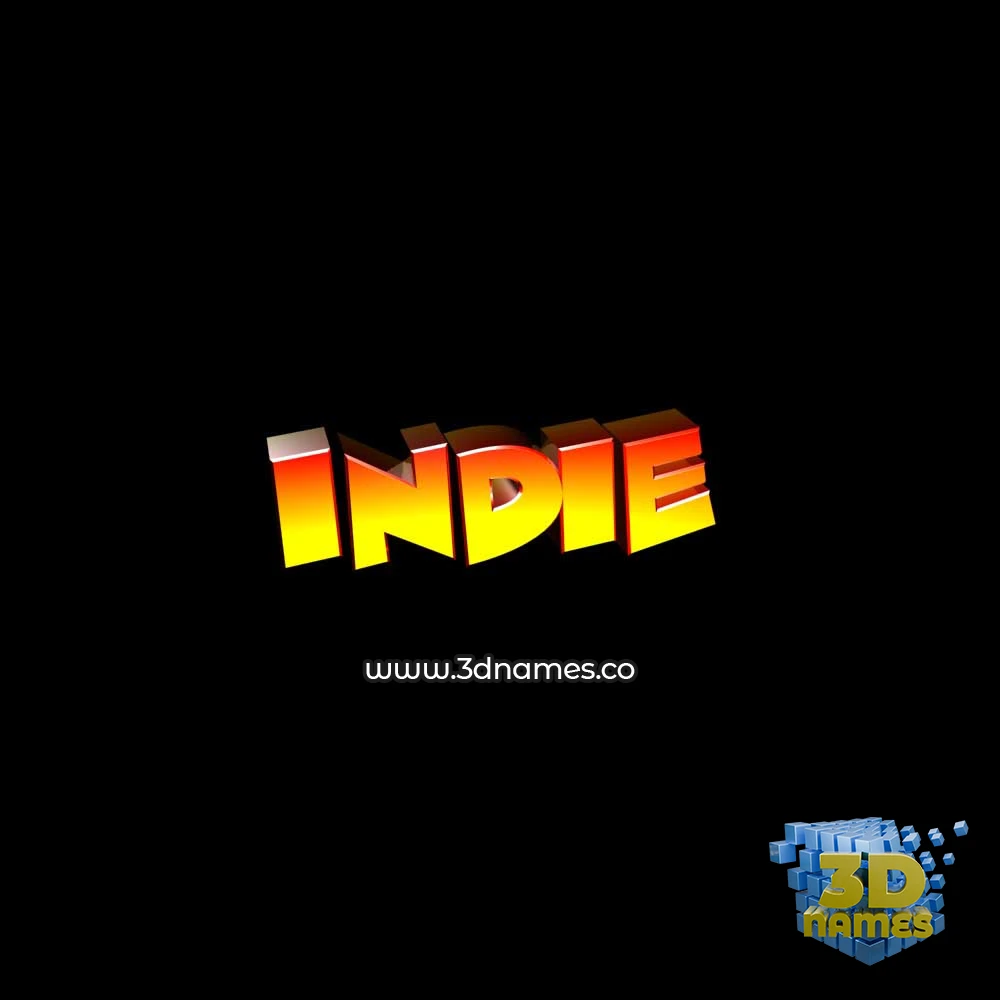 indie in Black Background style - 3D name wallpaper