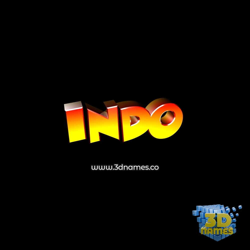 indo in Black Background style - 3D name wallpaper