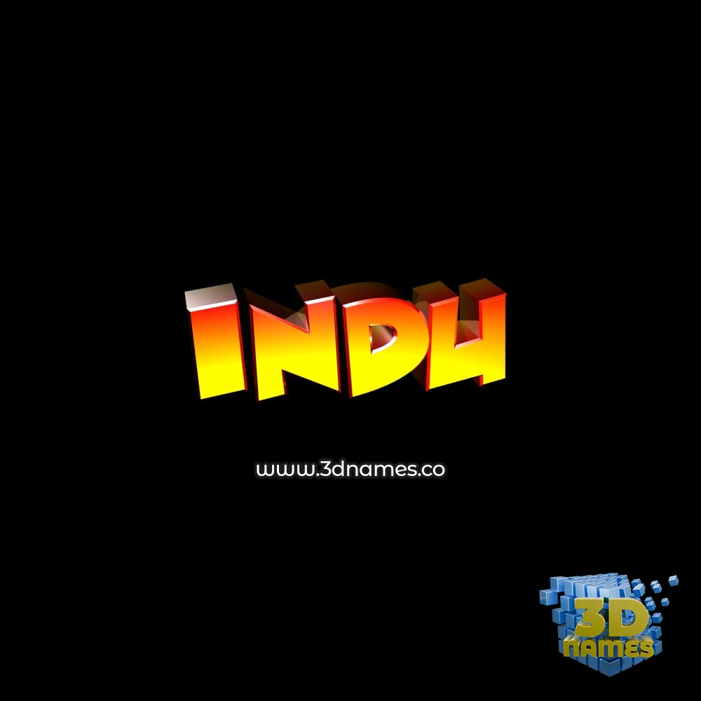 indu in Black Background style - 3D name wallpaper