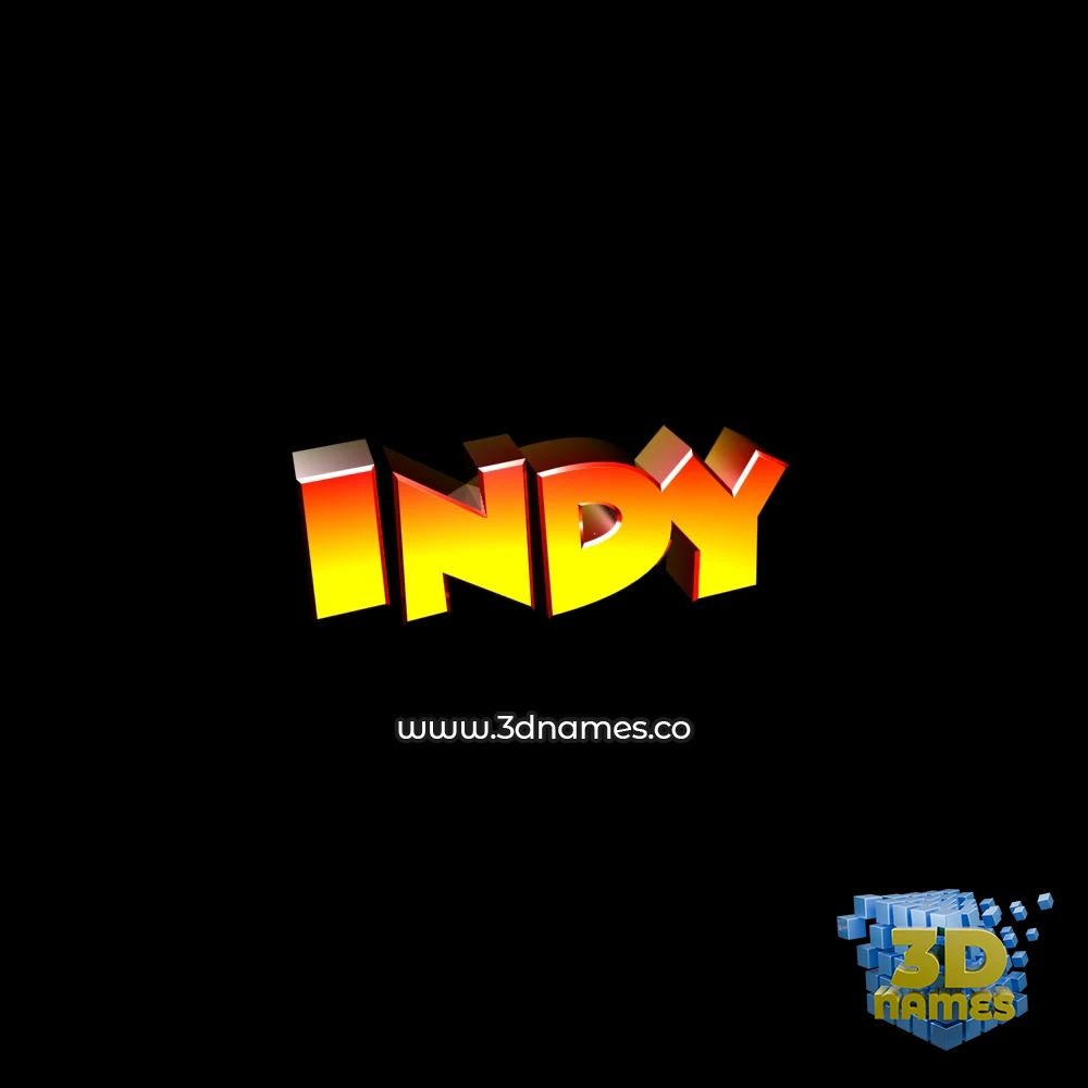 indy in Black Background style - 3D name wallpaper