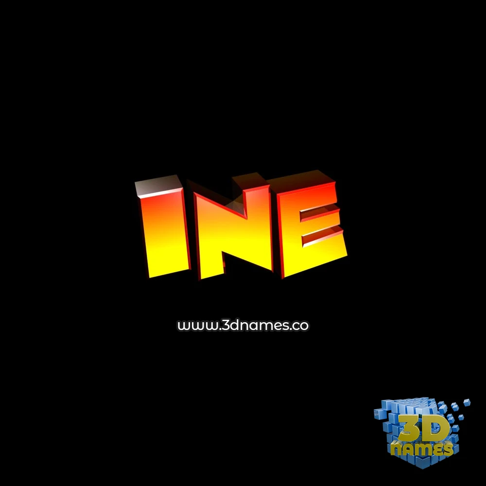 ine in Black Background style - 3D name wallpaper