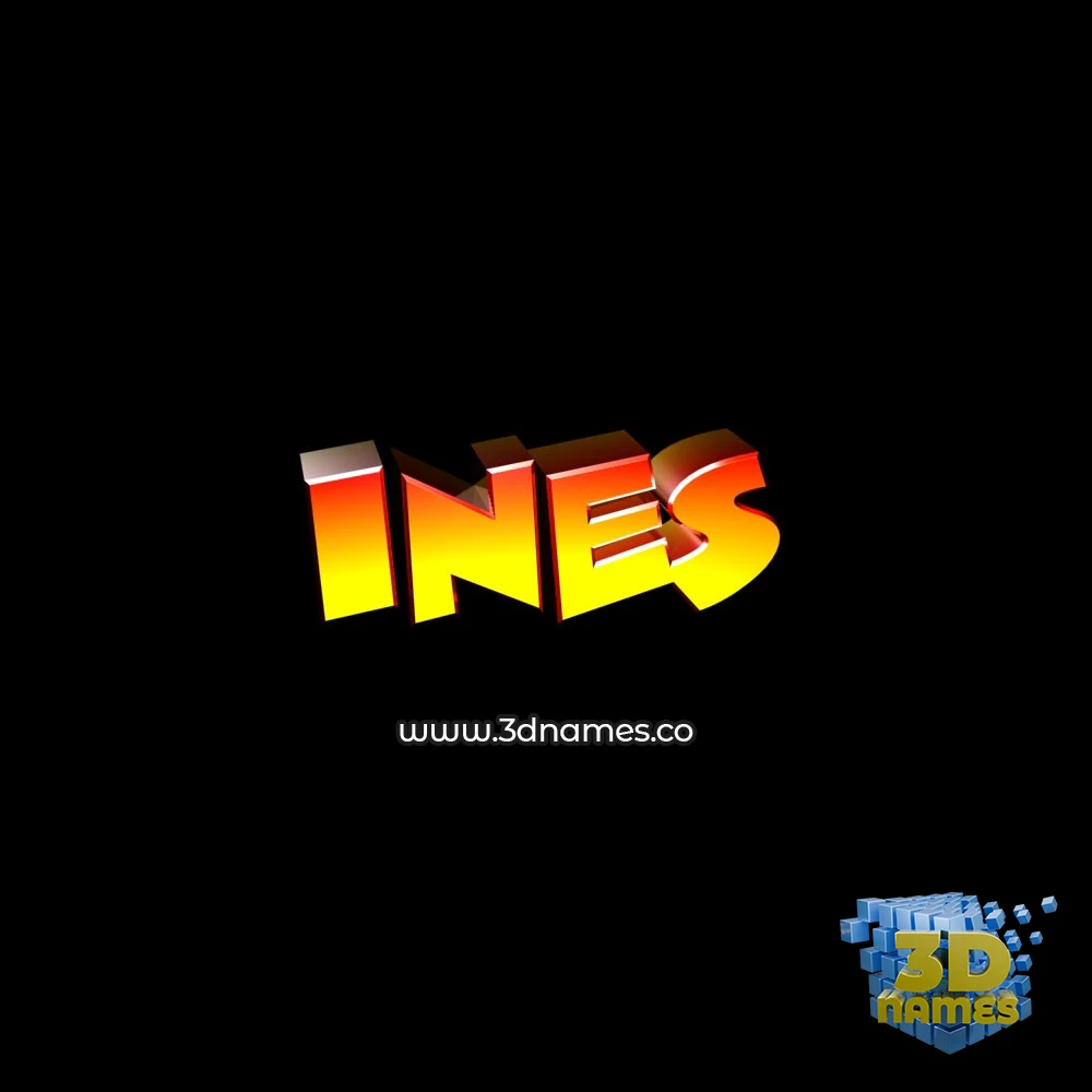 ines in Black Background style - 3D name wallpaper