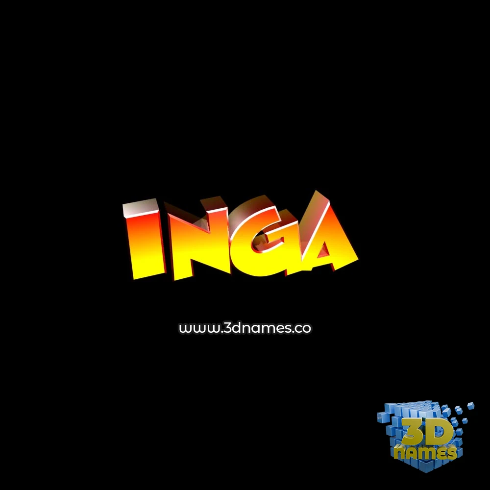 inga in Black Background style - 3D name wallpaper