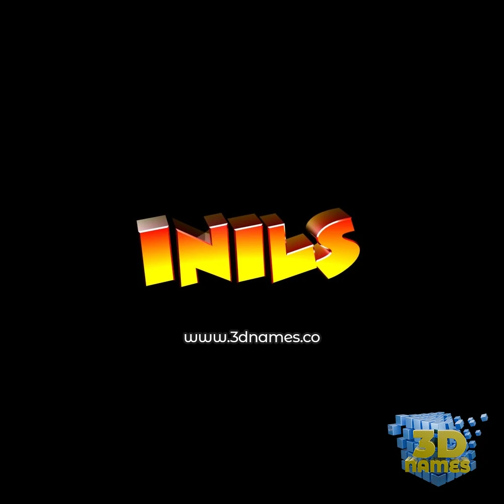 inils in Black Background style - 3D name wallpaper