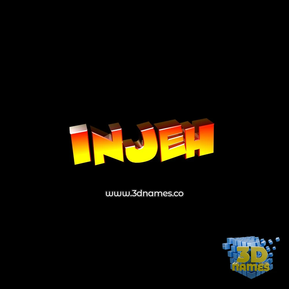 injeh in Black Background style - 3D name wallpaper
