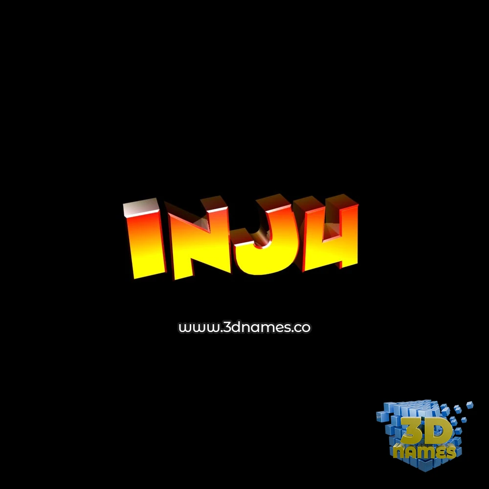 inju in Black Background style - 3D name wallpaper