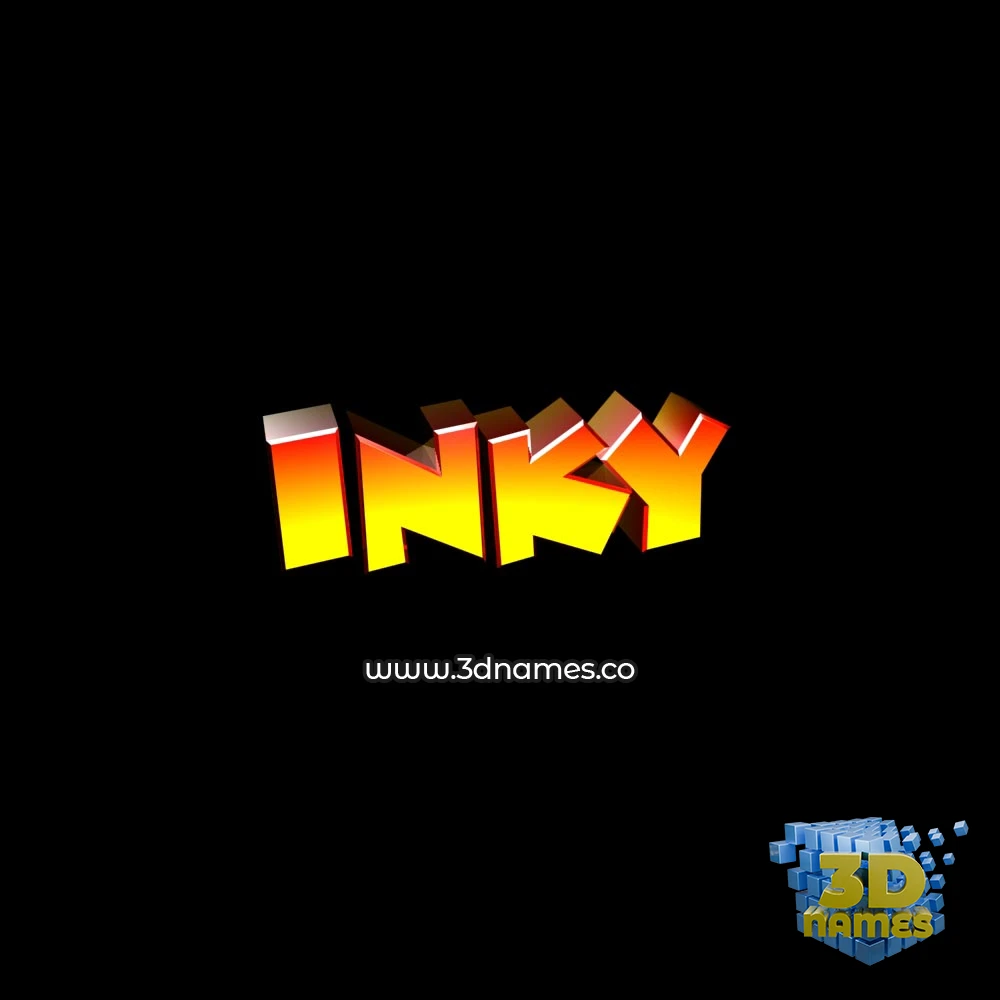 inky in Black Background style - 3D name wallpaper