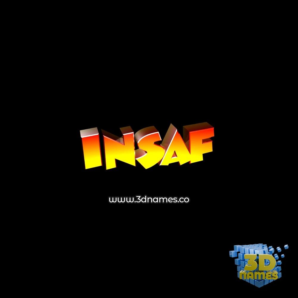 insaf in Black Background style - 3D name wallpaper