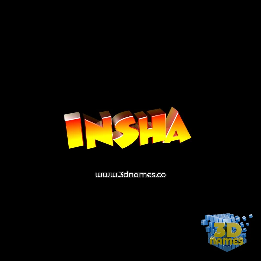 insha in Black Background style - 3D name wallpaper