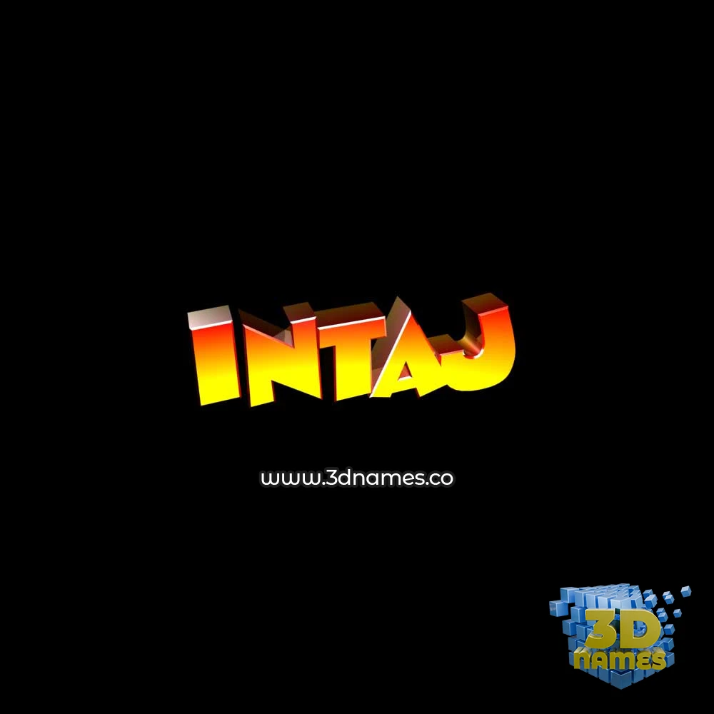 intaj in Black Background style - 3D name wallpaper