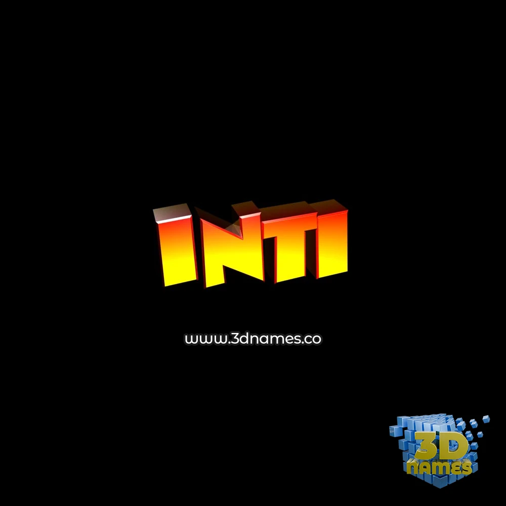 inti in Black Background style - 3D name wallpaper
