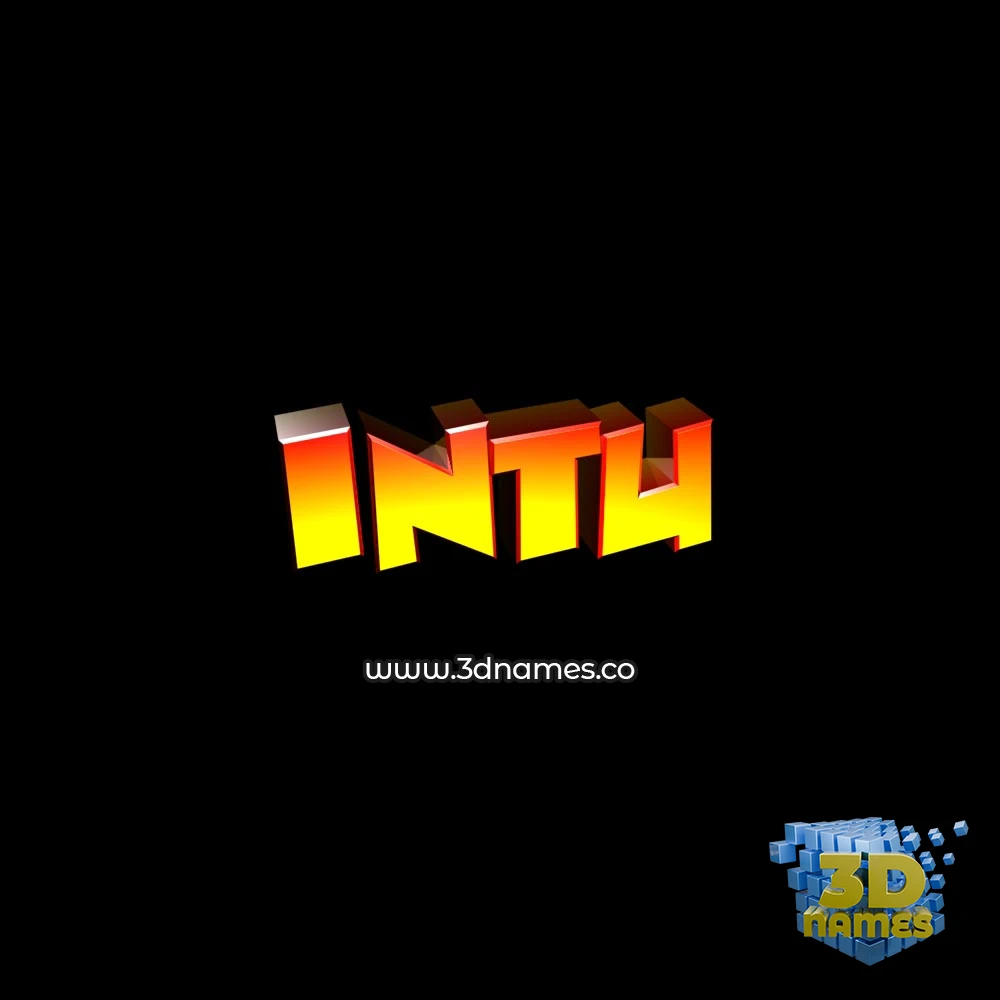intu in Black Background style - 3D name wallpaper