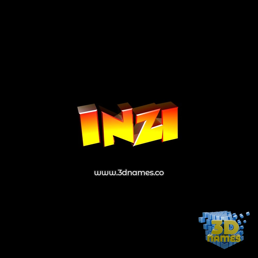 inzi in Black Background style - 3D name wallpaper