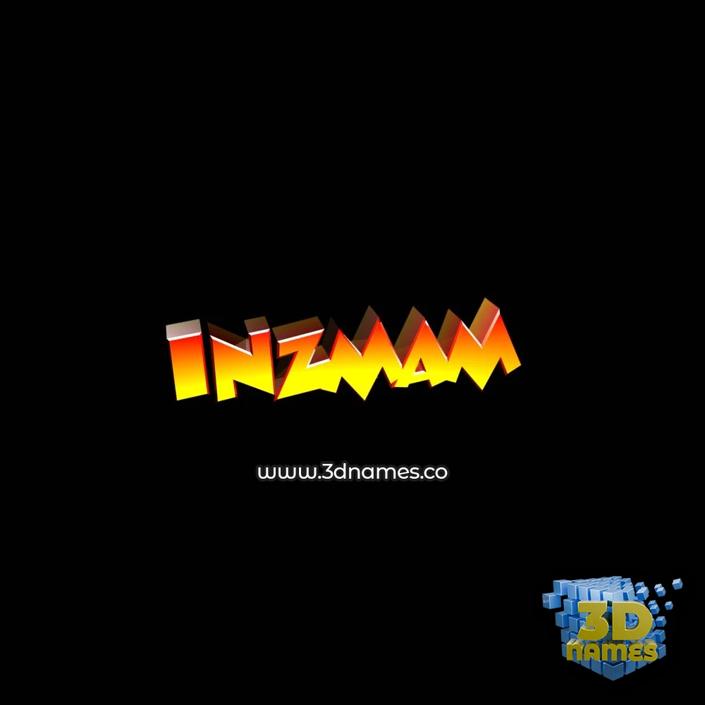 inzmam in Black Background style - 3D name wallpaper