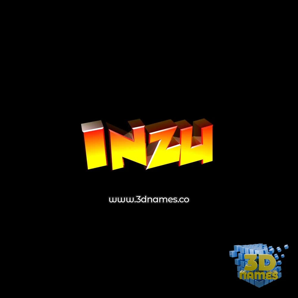 inzu in Black Background style - 3D name wallpaper
