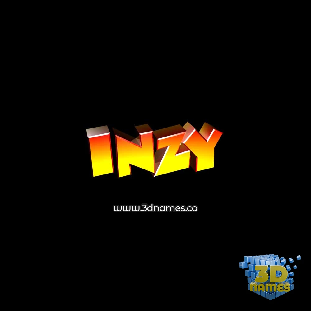 inzy in Black Background style - 3D name wallpaper