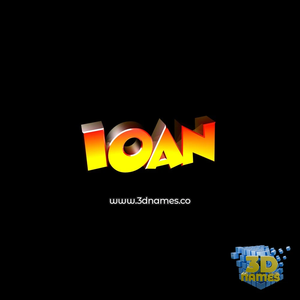ioan in Black Background style - 3D name wallpaper