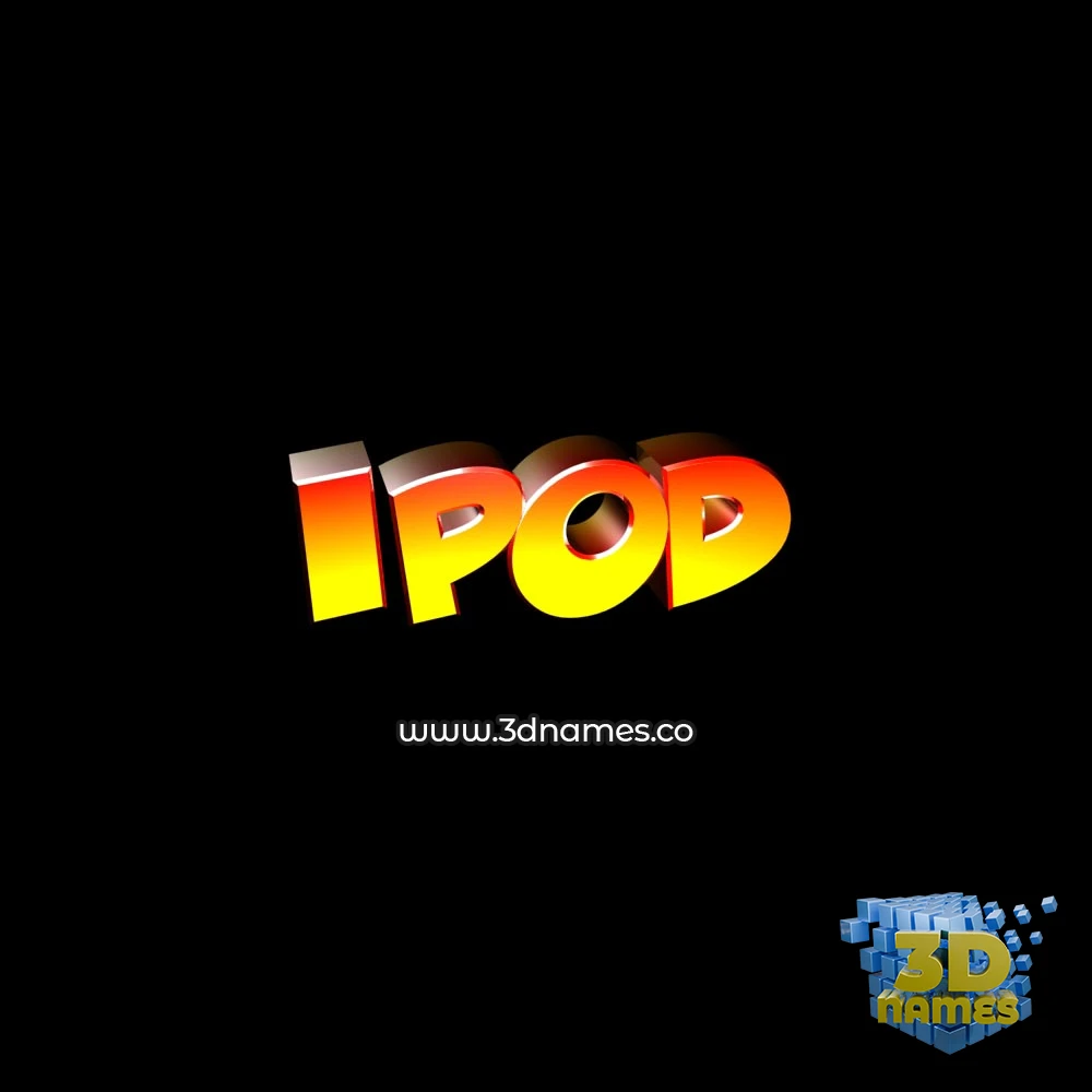 ipod in Black Background style - 3D name wallpaper