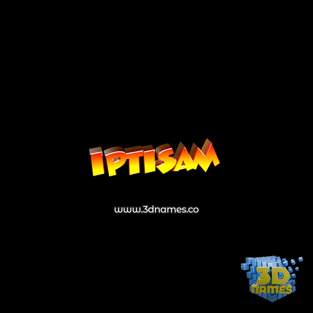 iptisam in Black Background style - 3D name wallpaper