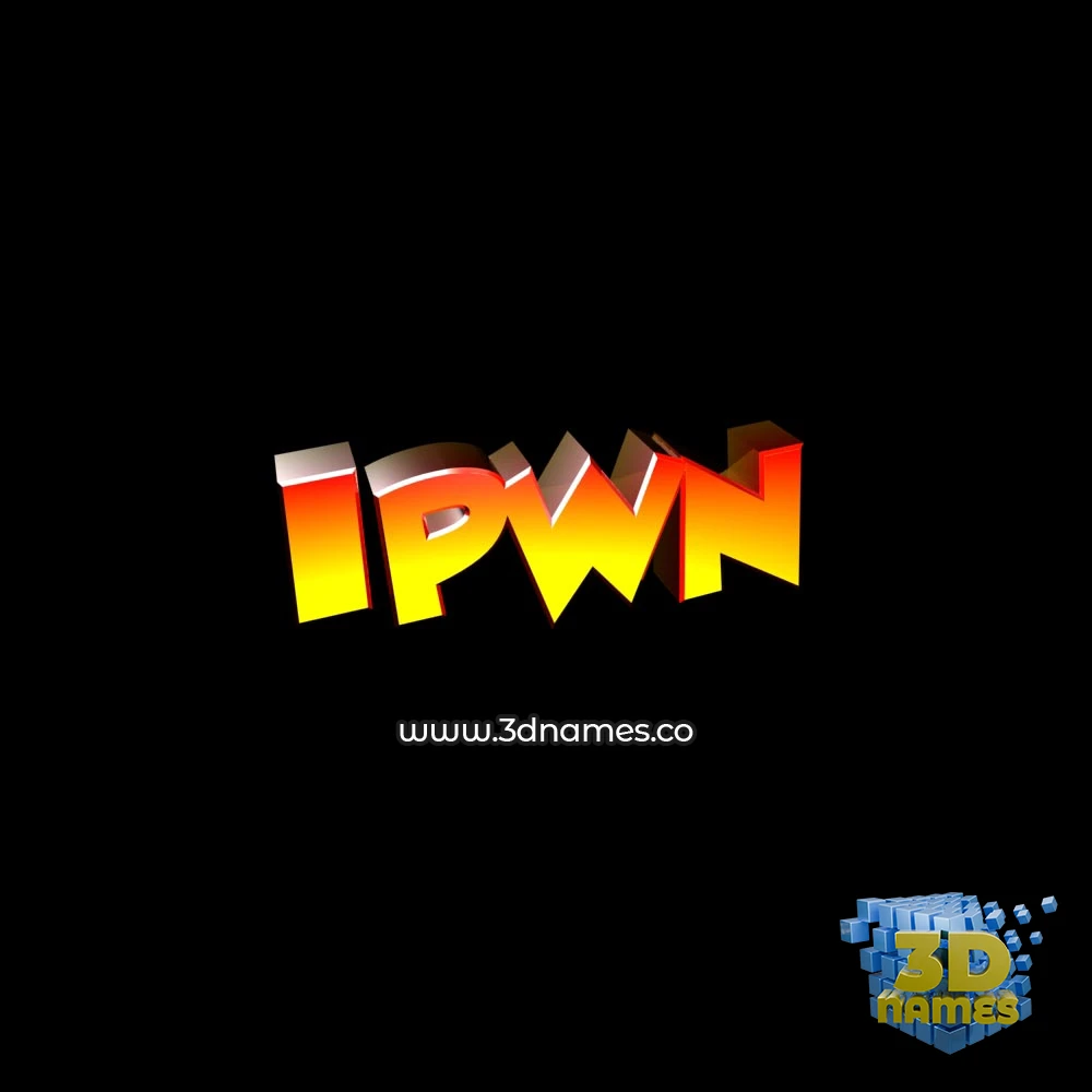 ipwn in Black Background style - 3D name wallpaper