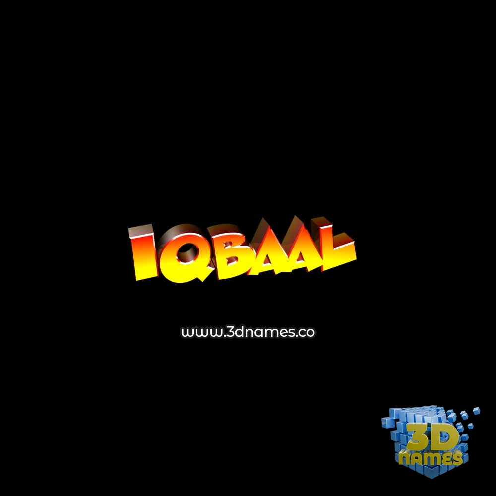 iqbaal in Black Background style - 3D name wallpaper