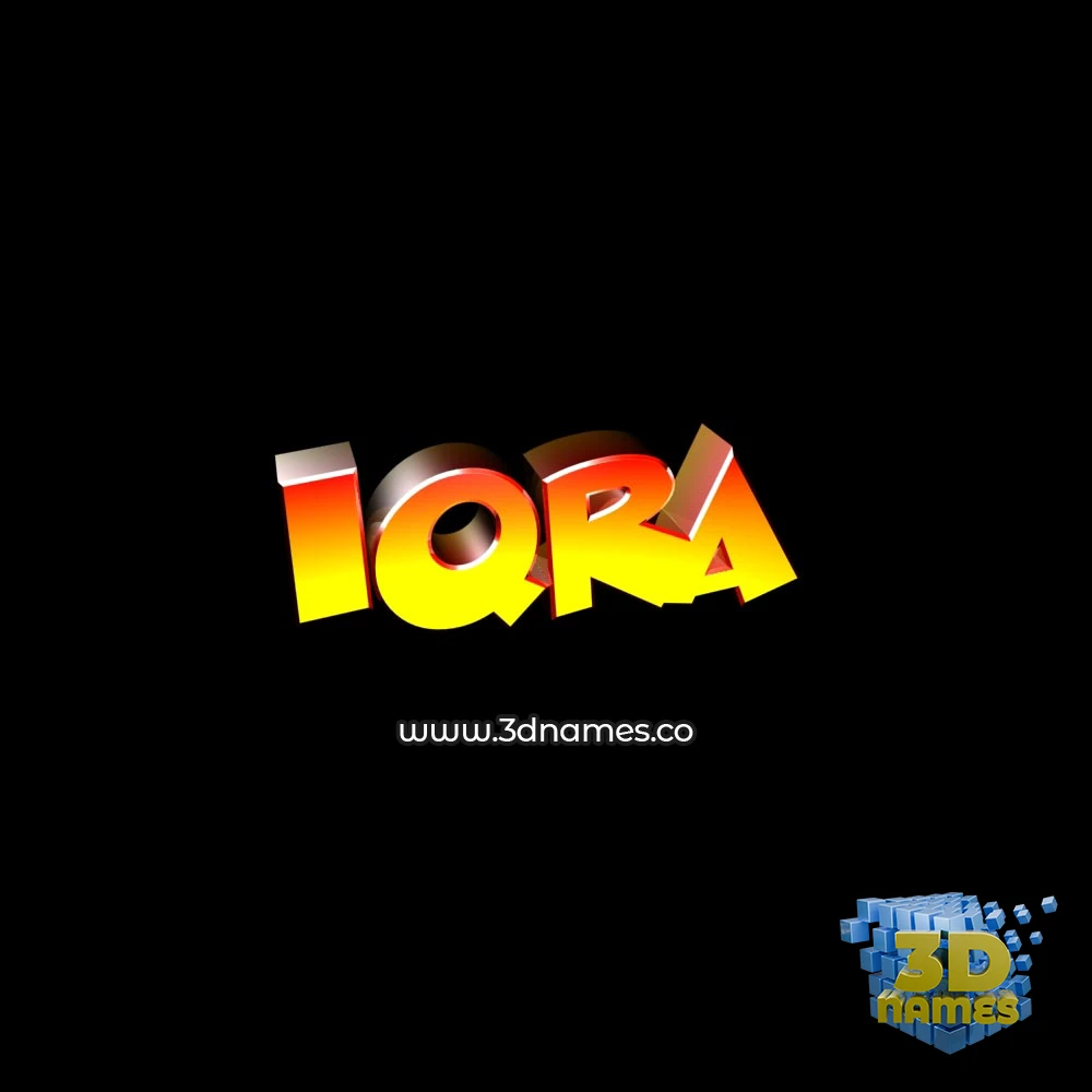 iqra in Black Background style - 3D name wallpaper
