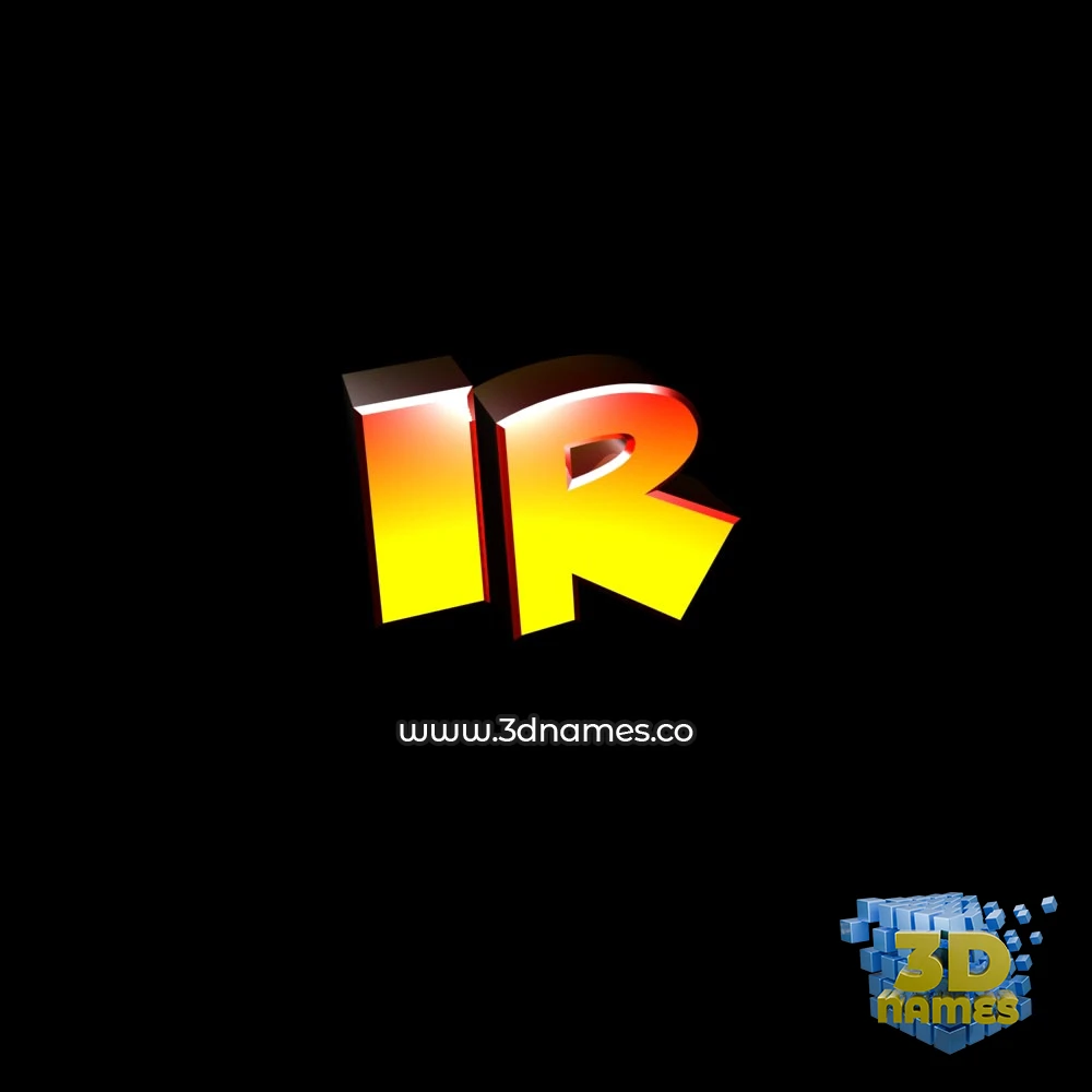 ir in Black Background style - 3D name wallpaper