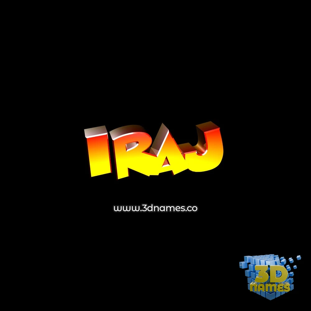 iraj in Black Background style - 3D name wallpaper